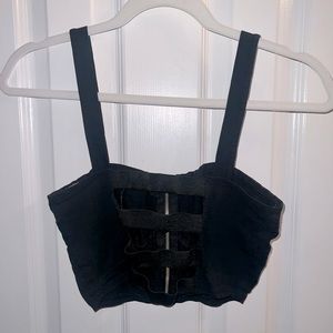 Charlotte Russe zip-up cropped top